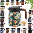 Théière isotherme vintage motif floral acier infuseur thermostat