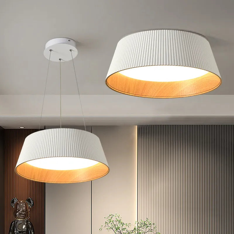 Nordique minimaliste Led chambre plafonniers Art bois Grain métal Mater chambre cuisine salle à manger décor Ins lampe à main luminaires