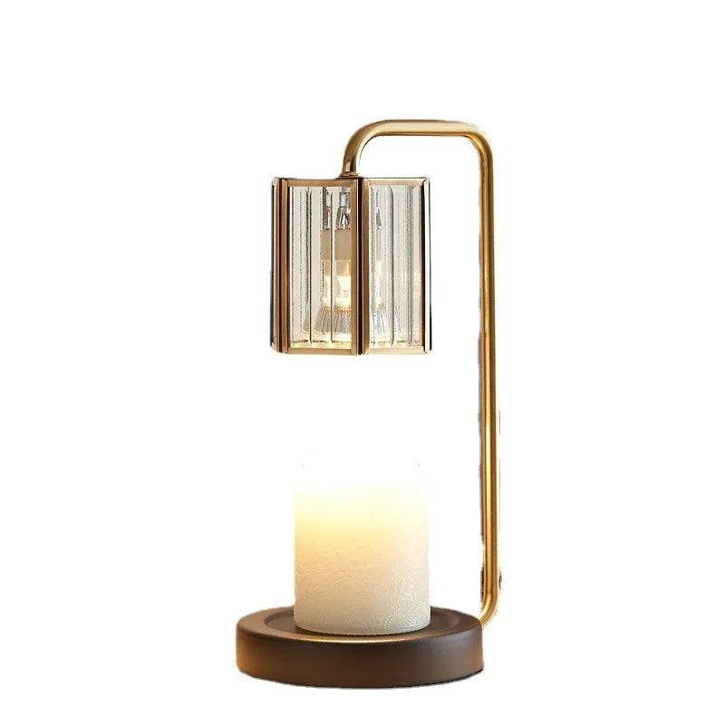 Lampe chauffe-bougie verre intensité variable minuterie lanterne 2 ampoules - vue 5 sur 6