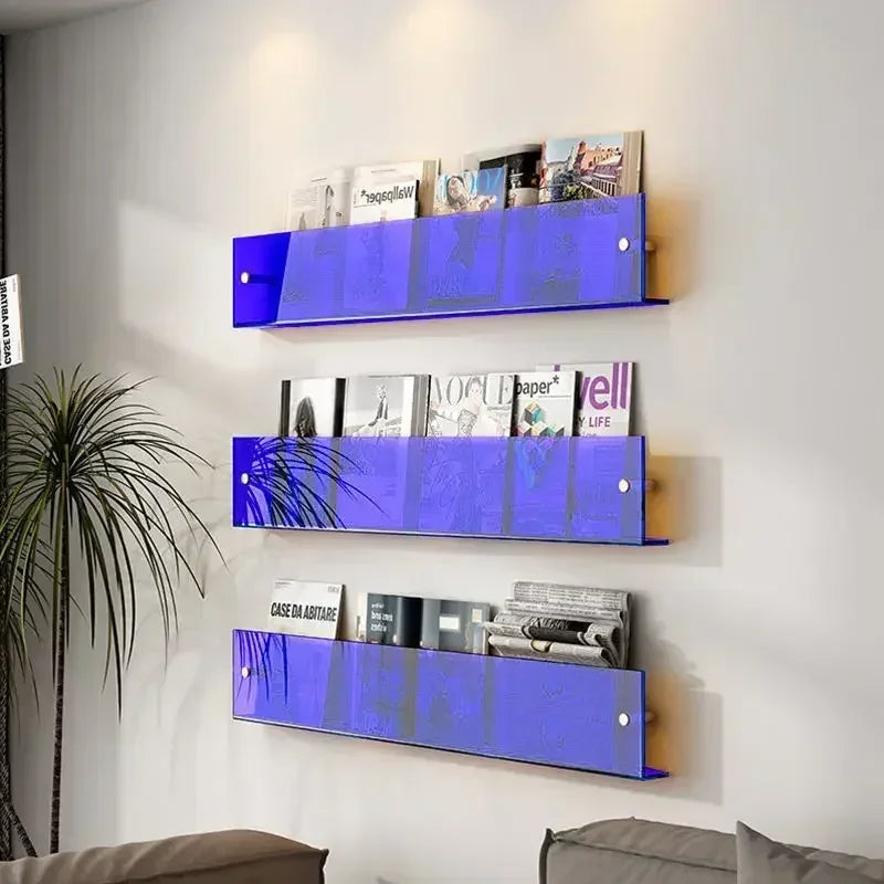 étagère murale en acrylique pour livres magazines et journaux enfants