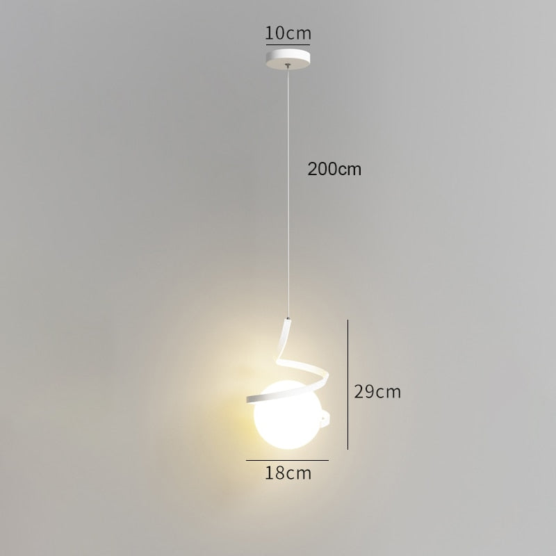 Suspension design LED minimaliste ondulé Polino - vue 6 sur 7