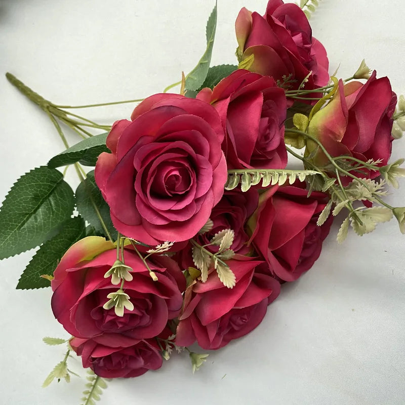 bouquets de roses artificielles pour décoration intérieure et extérieure - vue 4 sur 17