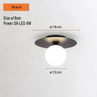plafonnier led or noir boule verre intérieur chambre salon