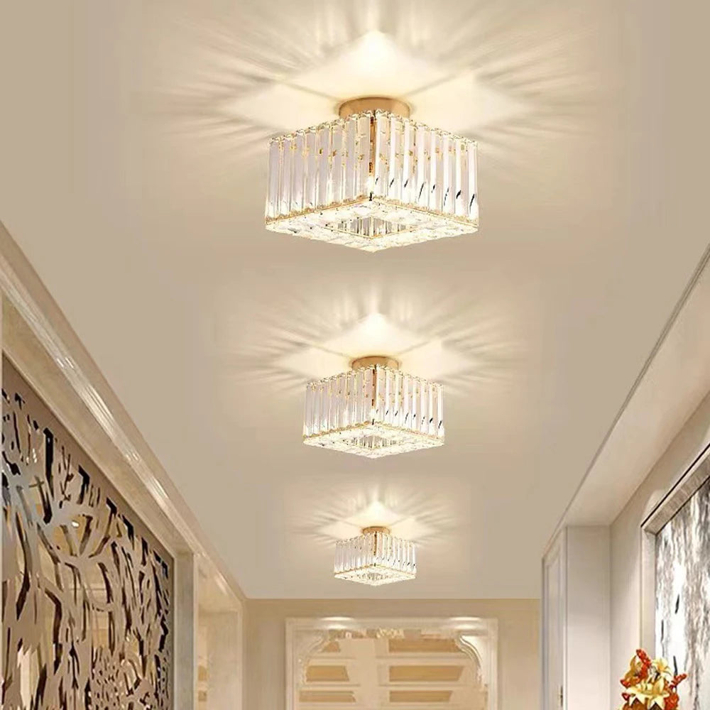 Lustre cristal led intérieur maison - vue 4 sur 8