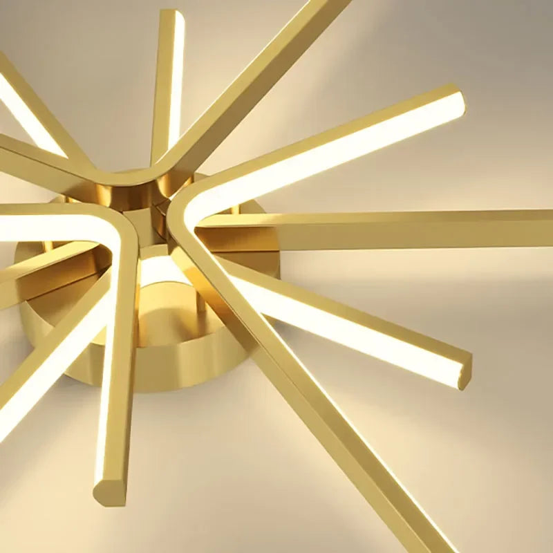 plafonnier led moderne en cuivre pour décoration artistique - vue 7 sur 18