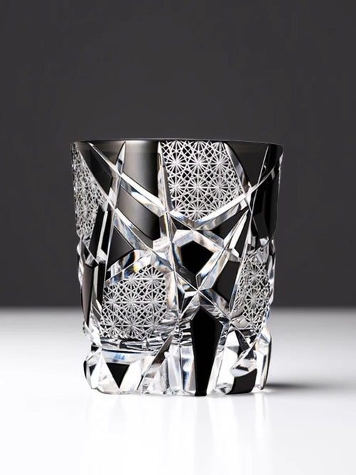 Verre cristal style edo kiriko motif eclairs sculpte