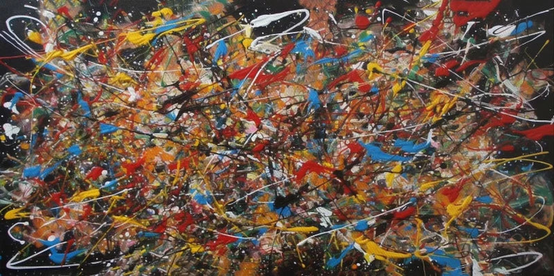peinture abstraite moderne style jackson pollock pour décoration intérieure