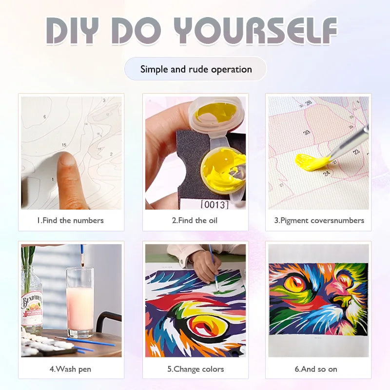 peinture par numéros ethnique fille papillon fleur kit bricolage décoratif