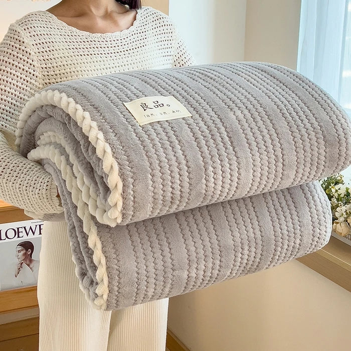 plaid polaire doux uni tricot pour canapé salon