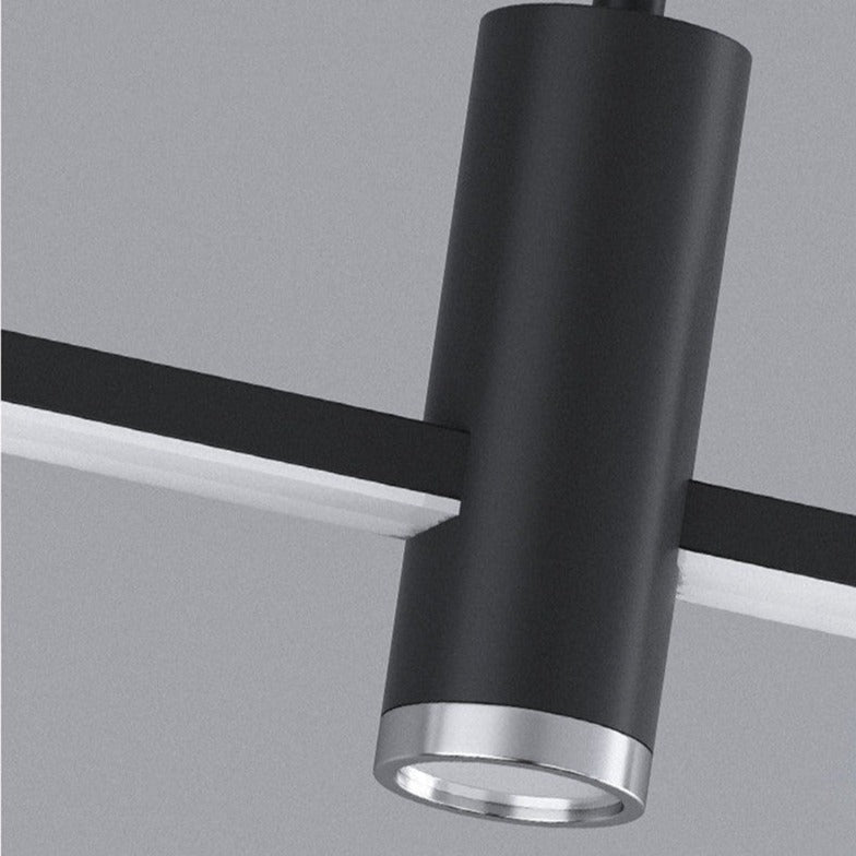 Lustre design LED minimaliste en barre métallique Sarno - vue 6 sur 12