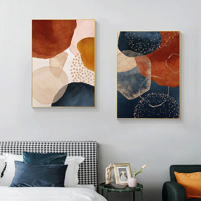 peintures murales abstraites nordiques en huile pour décoration et cadeaux