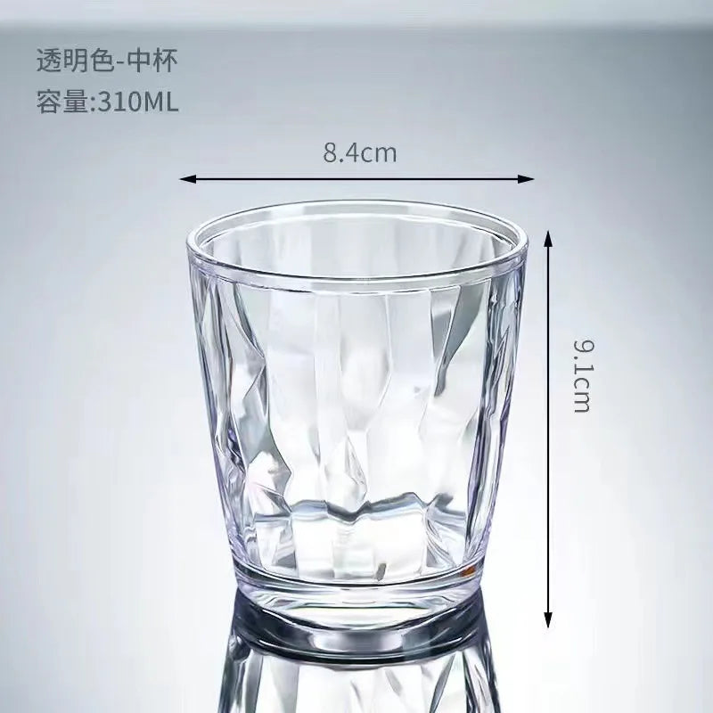 Verres incassables en acrylique style vintage strié réutilisables - vue 21 sur 22