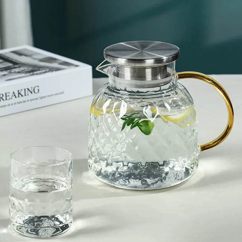 Bouilloire verre transparent résistante chaleur boissons froides poignée - vue 2 sur 6