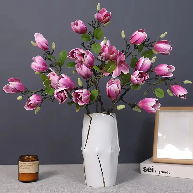 fleurs artificielles magnolias pour décoration florale extérieure