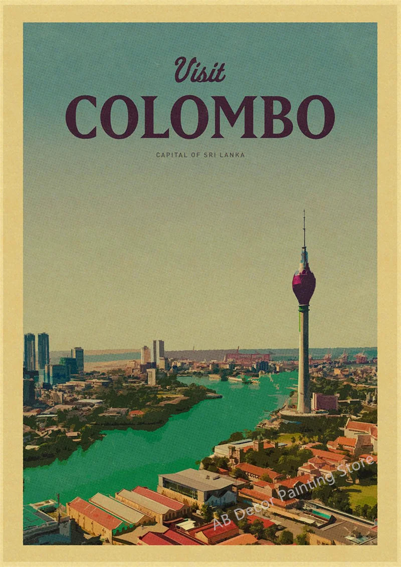 affiche vintage de voyage pour passionnés de tourisme