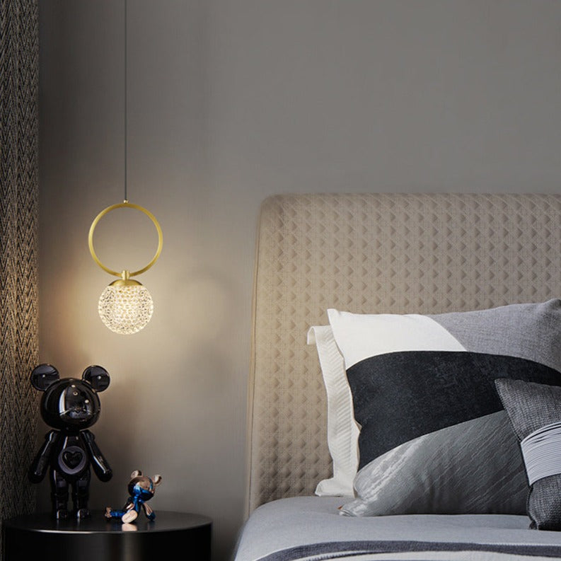 Suspension design LED luxury en verre cristal Ball - vue 3 sur 9
