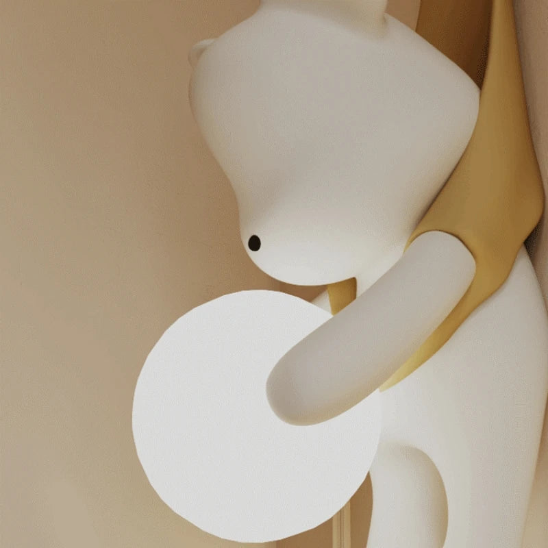applique murale en résine led petit ours moderne - vue 7 sur 8
