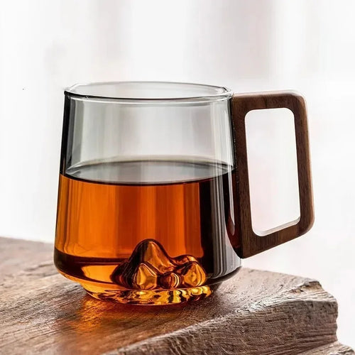 tasse a the verre borosilicate anse bois resistant