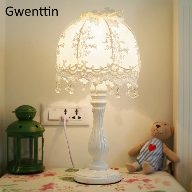 lampe de chevet en dentelle coréenne pour décoration élégante