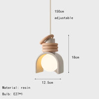 suspension LED créative résine cordon réglable