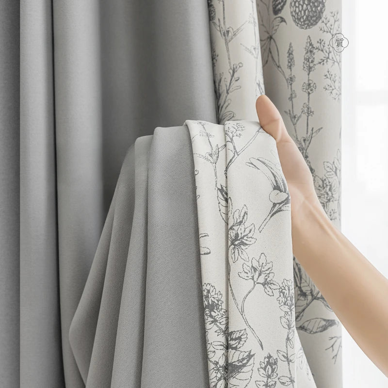 Rideau style chinois floral pour salon chambre