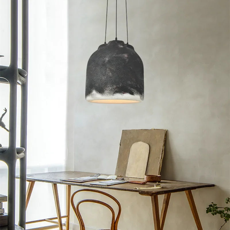 lustre wabi sabi led pour bar café créatif - vue 7 sur 9