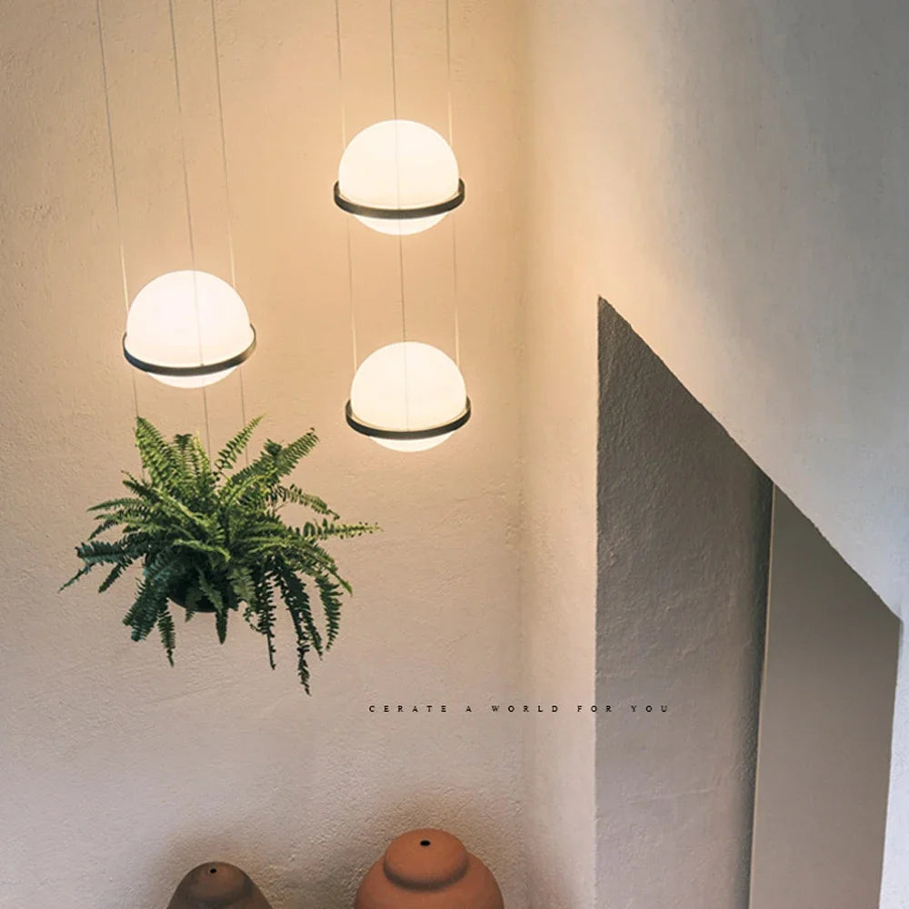lustre moderne diy led avec pot de fleurs pour jardin céleste - vue 3 sur 18