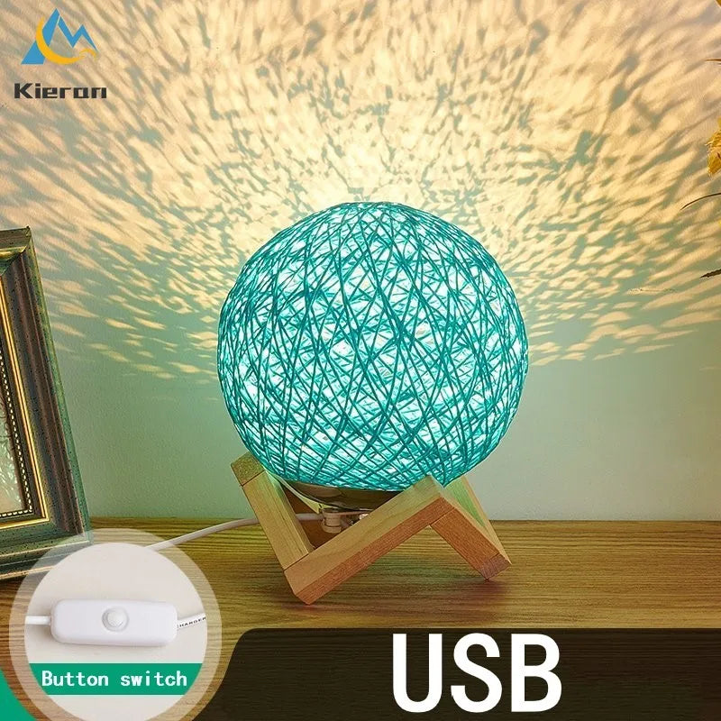 Lampe bois massif LED boule - vue 5 sur 11