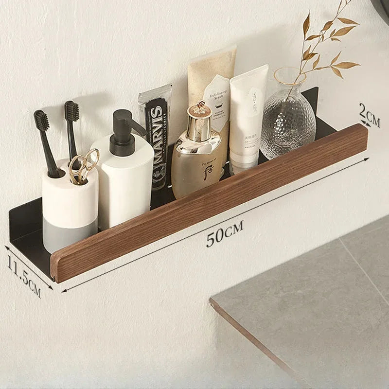 étagère murale en bois massif pour rangement pratique sans perforation - vue 7 sur 10