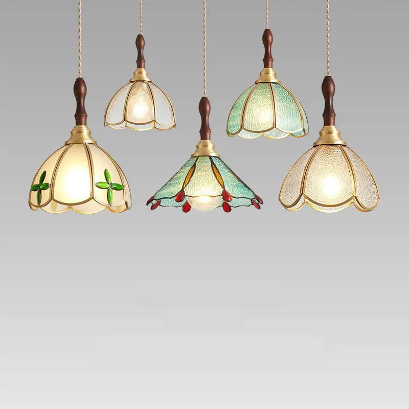 suspension en verre tiffany vintage pour éclairage intérieur décoratif