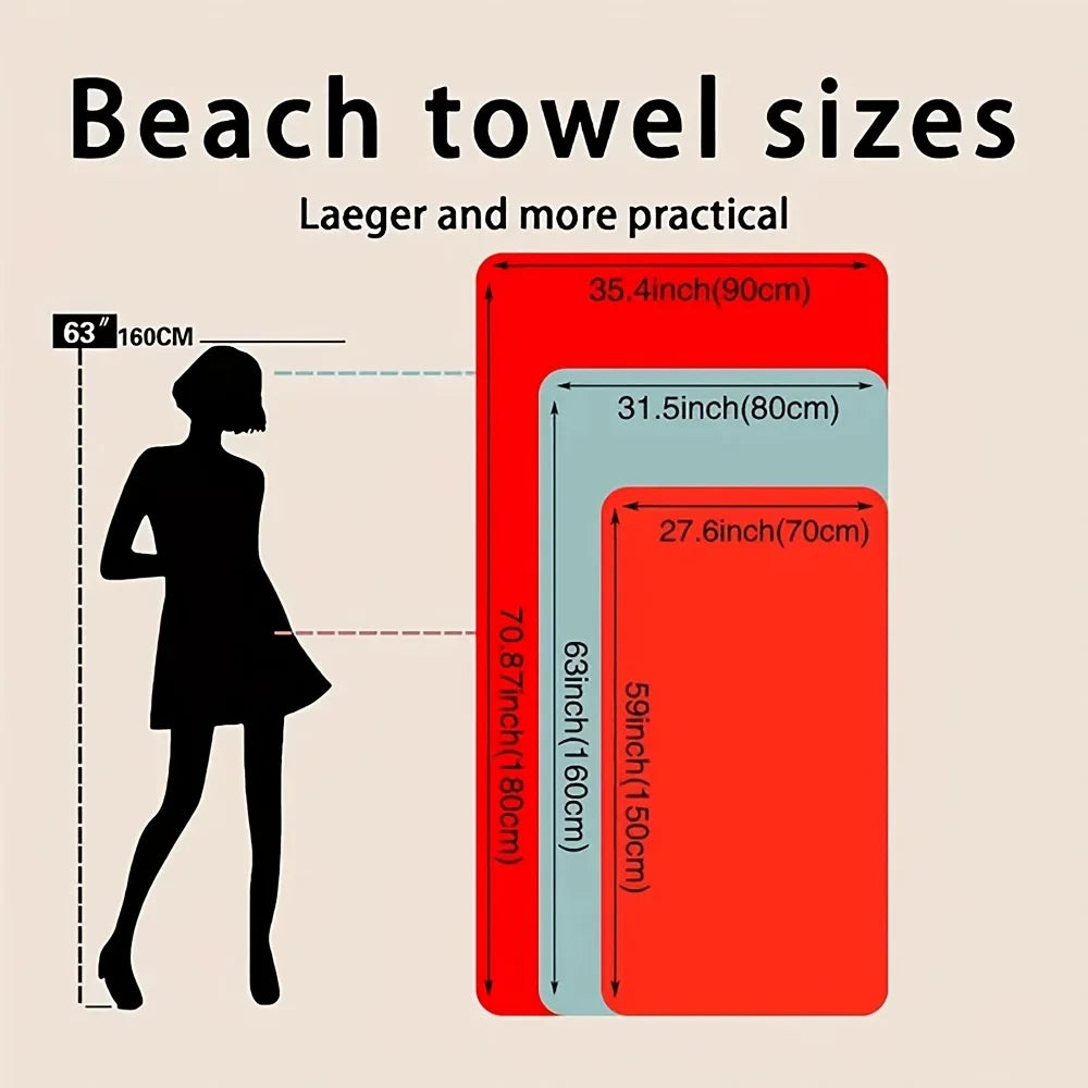 serviette de plage microfibre séchage rapide légère absorbante - vue 3 sur 6