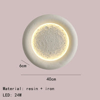 applique murale led lune 3 intensités art déco résine