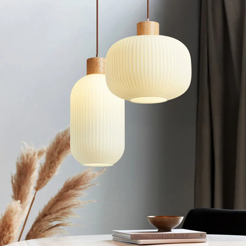 lustre moderne loft led avec abat-jour en verre
