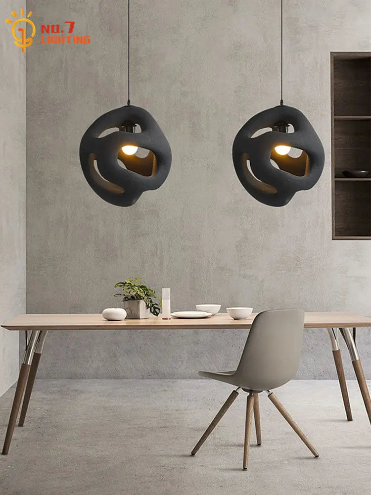 lampe suspendue décoration art japonais wabi-sabi - vue 3 sur 5