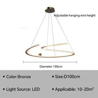 lustre moderne led anneaux pour décoration intérieure