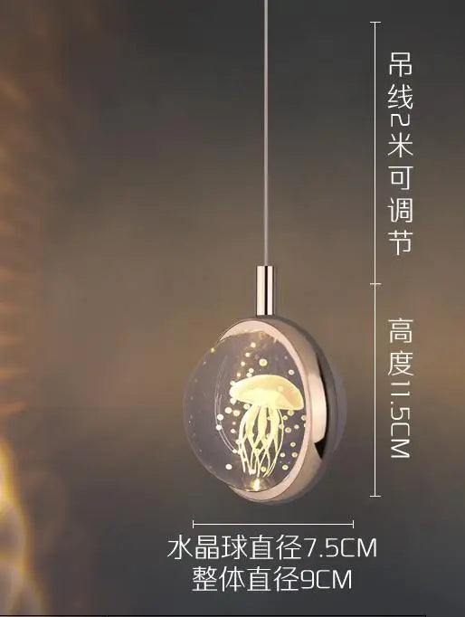 suspension boule de cristal led design moderne pour intérieur - vue 8 sur 10