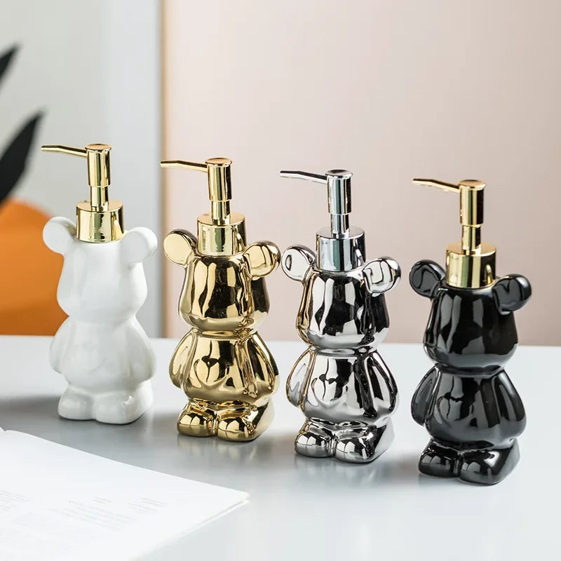 bouteille d'émulsion créative ours galvanisé distributeur 200 ml décoratif - vue 4 sur 10