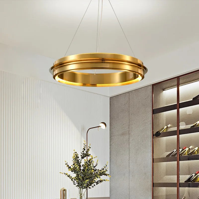 lustre en anneau post-moderne minimaliste italien led - vue 4 sur 12