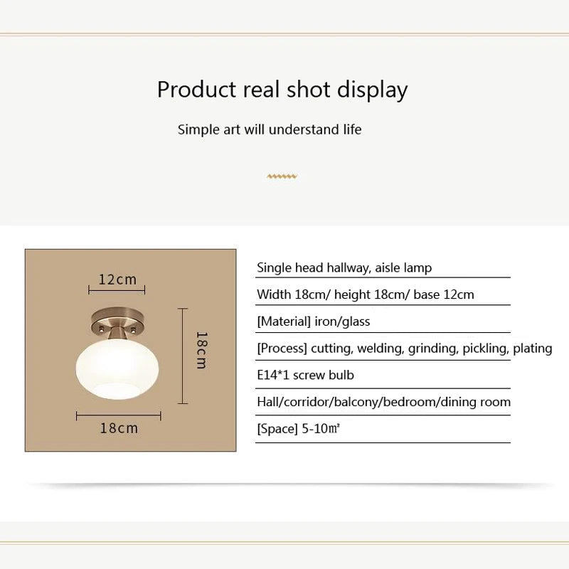Lampe plafonnier créatif rond verre - vue 5 sur 10