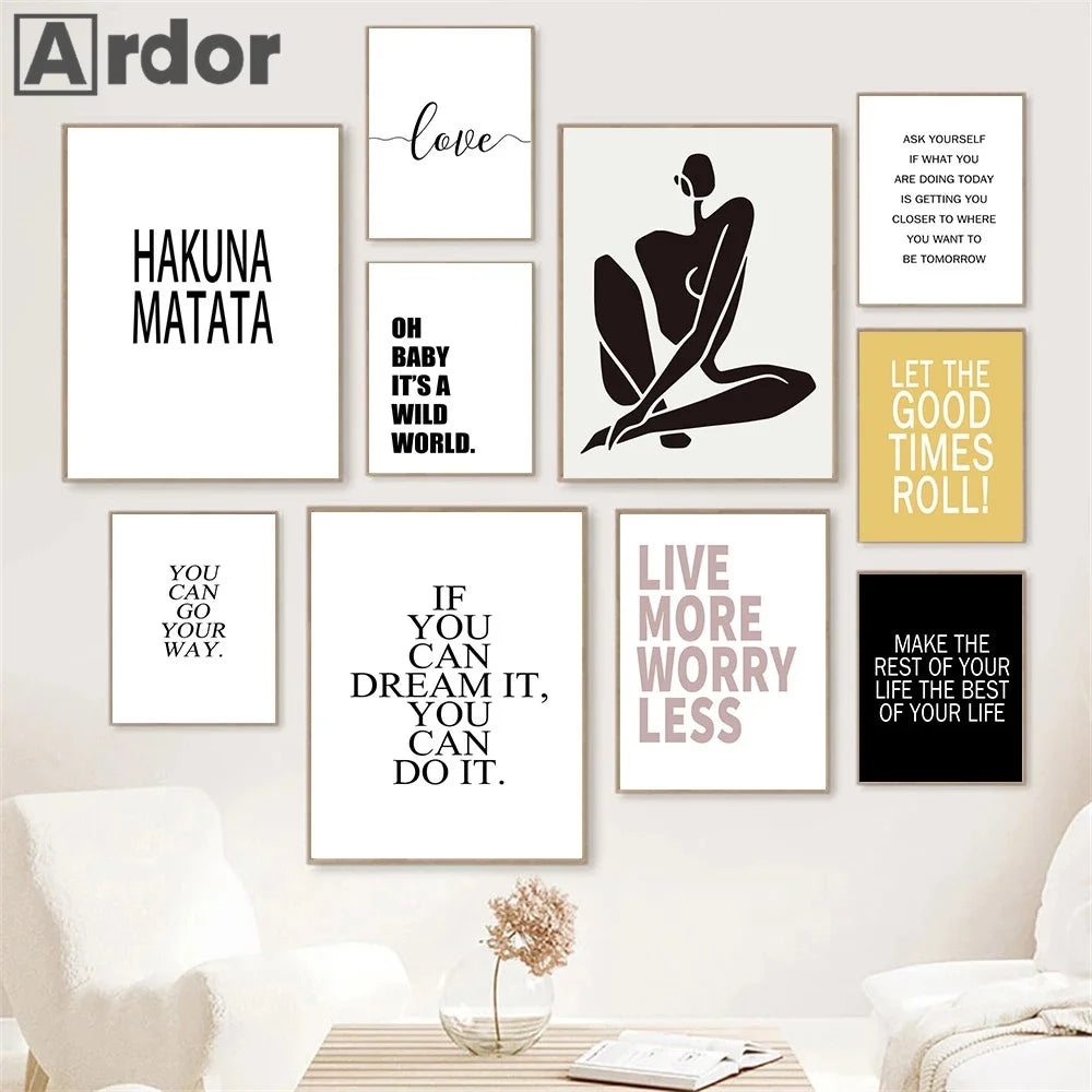 citations nordiques motivantes peinture sur toile art mural décoratif - vue 4 sur 7