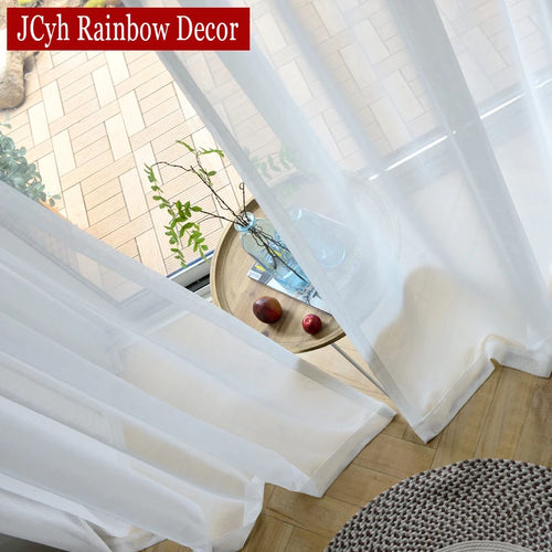 Voilage moderne transparent pour salon chambre fenêtre léger