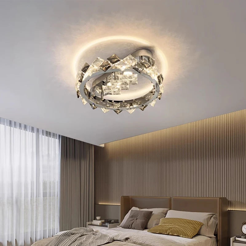 Plafonnier Led suspendu en cristal de luxe - vue 2 sur 5