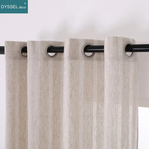 Rideau effet lin rayé style américain salon chambre