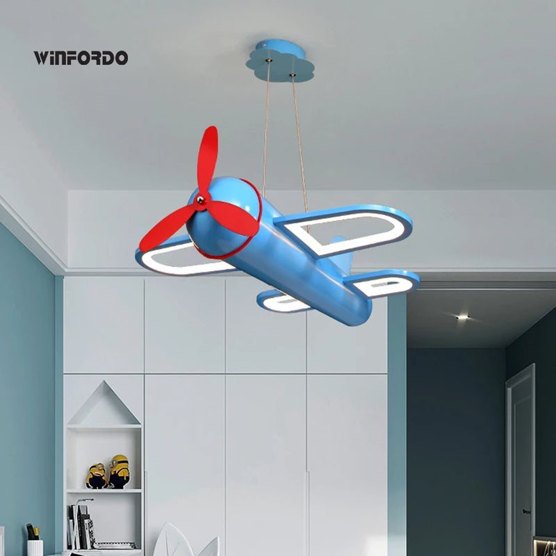 lustre led moderne en forme d'avion pour bébé garçon