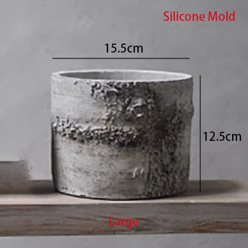 moule en silicone rétro pour pot de fleurs en ciment - vue 8 sur 9
