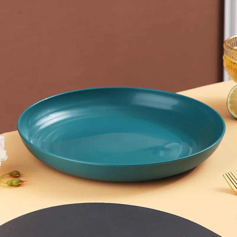Ensemble 4 assiettes creuses plastique motif ble cuisine