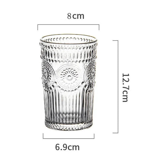Verres relief tournesol style retro pour boissons froides