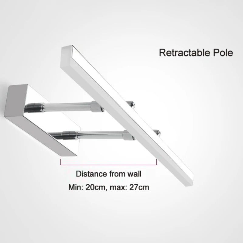 lampe frontale à miroir rétractable pour toilettes