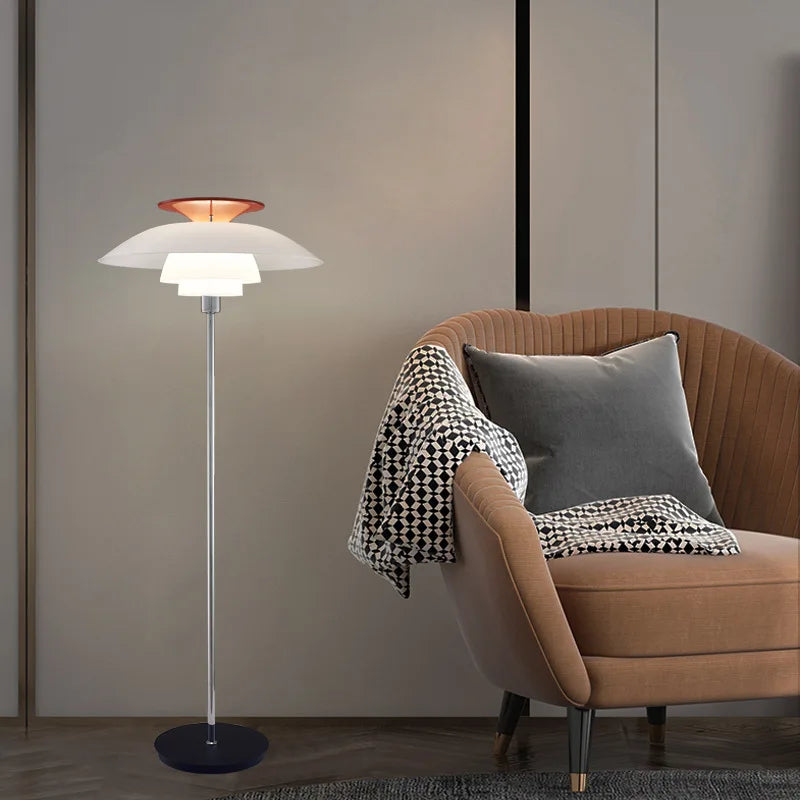 Lampadaire LED Nordic Classique Acrylique Métal - vue 6 sur 6