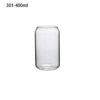 Verre canette borosilicate avec couvercle bambou et paille